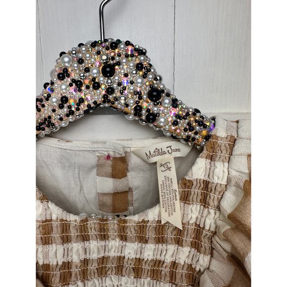 Matilda Jane Firefly Flutter Sleeve Top Tan Cream Girls Size 12 Boutique - Picture 2 of 5